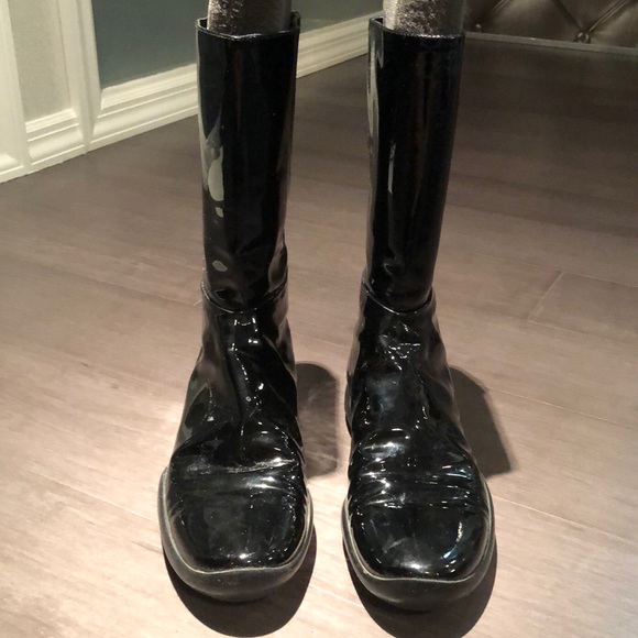 prada patent boots